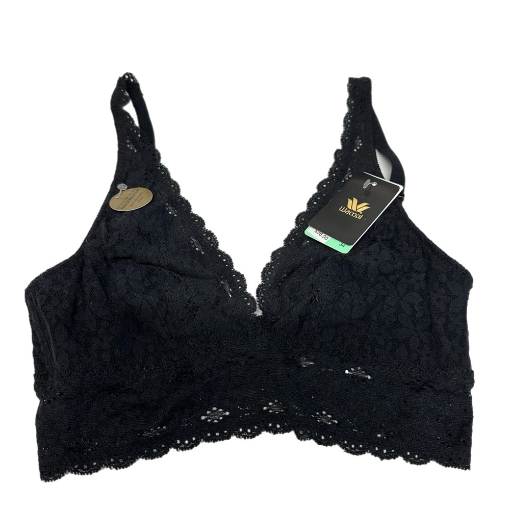 Wacoal Halo Lace Wire-Free Bralette 34 Black Convertible Straps NWT